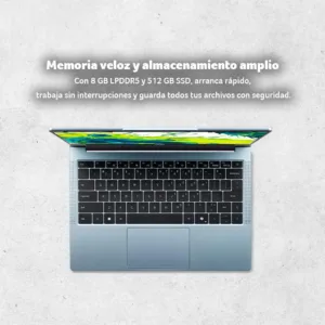 Acer Laptop Aspire Lite 14’’ | Intel Ci3-N355, 8 núcleos | 8GB RAM | 512GB SSD | Panel IPS WUXGA | Protección contra Robo y catástrofes Naturales por 1 año (Directo