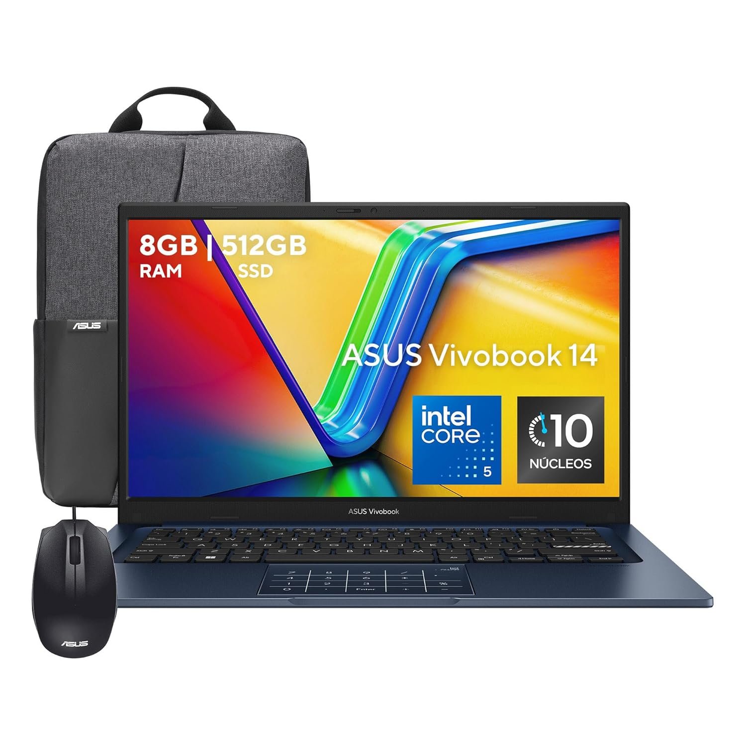 ASUS Vivobook 14, Intel Core 5/8GBRAM/512 GB SSD/Teclado con Ñ/Garantia y Servicio con la Marca en Mexcio
