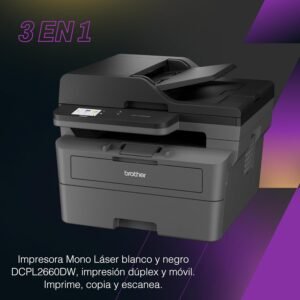Brother Impresora Multifuncional Láser 3 en 1, DCPL2540DW| Impresión, Copiado y Escaneado| Multifunción, Impresión Dúplex, Conectividad Inalámbrica| Imprime 30 Págs. por Minuto