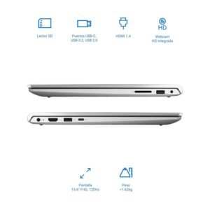 Dell Laptop 15 DC15250 Intel Core i5-1334U 16 GB RAM 512 GB SSD 15.6" FHD 120Hz con Windows 11 Home