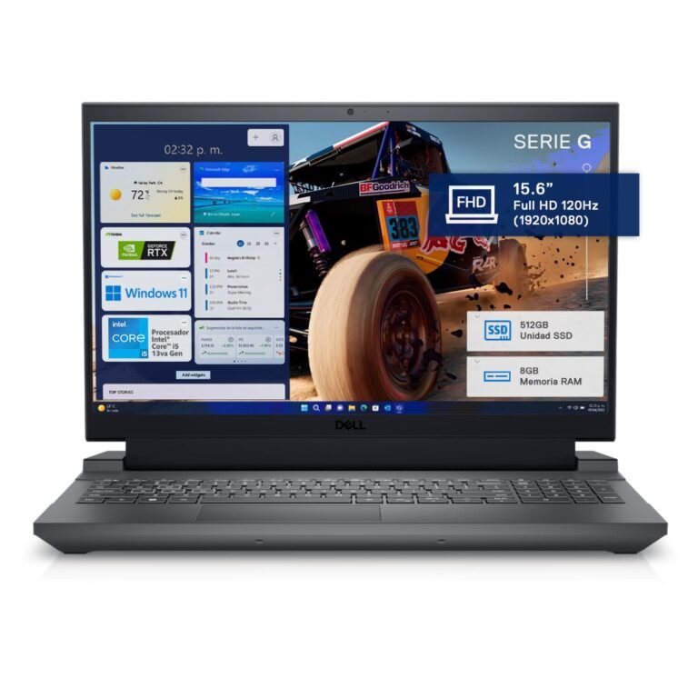 DELL Laptop Gaming Serie G 5530, NVIDIA GeForce RTX 3050 (6GB), 15.6" FHD Ci5-13450HX (10Cores), 8GB 512 GB SSD