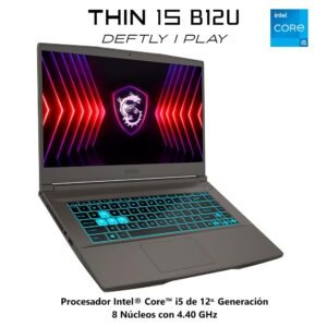 MSI Laptop Gaming Thin 15 Intel® Core™ i5-12450H NVIDIA GeForce RTX3050 8GB RAM/512GB SSD 15.6" FHD 144Hz Gris, Teclado en español/2 años de garantía