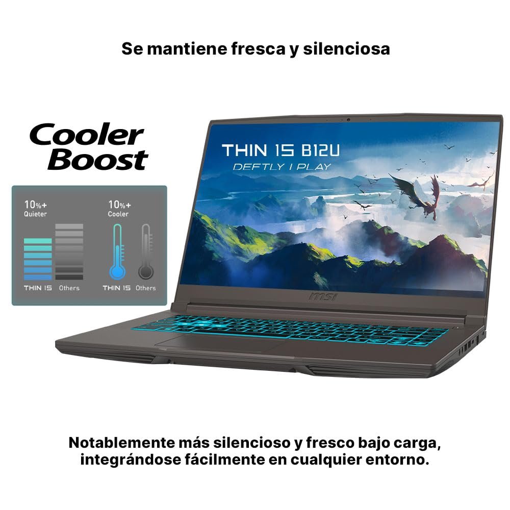 MSI Laptop Gaming Thin 15 Intel® Core™ i5-12450H NVIDIA GeForce RTX3050 8GB RAM/512GB SSD 15.6″ FHD 144Hz Gris, Teclado en español/2 años de garantía MSI Laptop Gaming Thin 15 Intel® Core™ i5-12450H NVIDIA GeForce RTX3050 8GB RAM/512GB SSD 15.6" FHD 144Hz Gris, Teclado en español/2 años de garantía