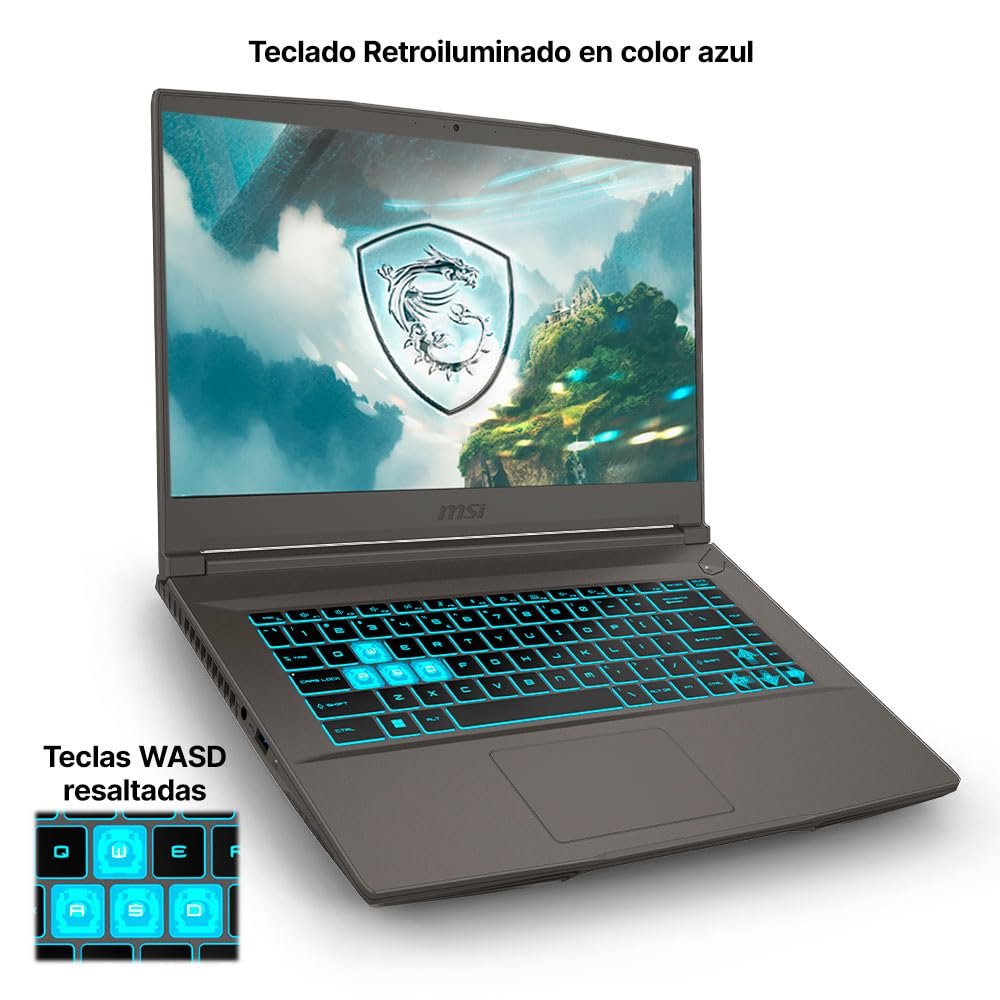 MSI Laptop Gaming Thin 15 Intel® Core™ i5-12450H NVIDIA GeForce RTX3050 8GB RAM/512GB SSD 15.6″ FHD 144Hz Gris, Teclado en español/2 años de garantía MSI Laptop Gaming Thin 15 Intel® Core™ i5-12450H NVIDIA GeForce RTX3050 8GB RAM/512GB SSD 15.6" FHD 144Hz Gris, Teclado en español/2 años de garantía