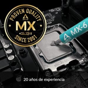 ARCTIC MX-6 (2 g) - Ultimate Performance Thermal Paste para CPUs, Consolas, Tarjetas gráficas, portátiles, Muy Alta conductividad térmica, Larga duración, no conductiva, no...