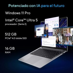 ASUS Laptop Expertbook P5/14/Intel Core Ultra 5/16GB RAM/512GB SSD/Lector de Huellas/Teclado retroiluminado en Español con tecla Copilot (Garantía y Servicio México)