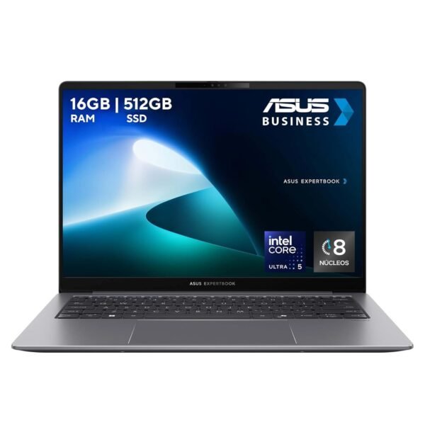 ASUS Laptop Expertbook P5/14/Intel Core Ultra 5/16GB RAM/512GB SSD/Lector de Huellas/Teclado retroiluminado en Español con tecla Copilot (Garantía y Servicio México)