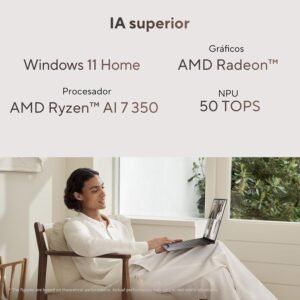 ASUS Zenbook S16 OLED AMD Ryzen AI 7 350/50 TOPS/24GB RAM/1TB SSD/Pantalla 3k,16"/Reconocimiento Facial/Carga rapida USB-C/Teclado en español/Garantia en Mexico