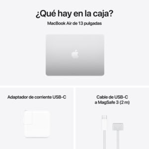 Apple 2025 MacBook Air (de 13 Pulgadas, Chip M4 de Apple con CPU de 10 núcleos y GPU de 10 núcleos, 16GB Memoria unificada, 512 GB) - Color Plata