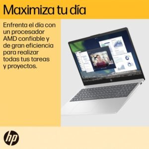 HP Laptop 15-fc0080la, AMD Ryzen 7, 16 GB, 512 GB SSD, 15.6, HD, Windows 11 Home, Teclado en Español, Garantía México, Plateado | Microsoft 365 Personal 12 Meses + Curso...