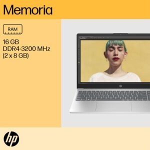 HP Laptop 15-fc0080la, AMD Ryzen 7, 16 GB, 512 GB SSD, 15.6, HD, Windows 11 Home, Teclado en Español, Garantía México, Plateado | Microsoft 365 Personal 12 Meses + Curso...