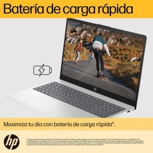 HP Laptop 15-fc0080la, AMD Ryzen 7, 16 GB, 512 GB SSD, 15.6, HD, Windows 11 Home, Teclado en Español, Garantía México, Plateado | Microsoft 365 Personal 12 Meses + Curso...