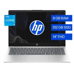 HP Laptop 14-ep0252la, Intel Core i5, 8 GB, 512 GB SSD, 14", FHD, Windows 11 Home, Teclado en Español, Garantía México, Plateado