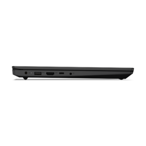 Perfil lateral izquierdo mostrando puertos de conexión HDMI, USB-C y entrada de audio