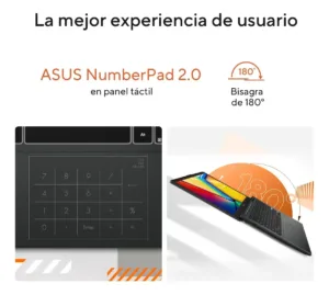 Panel táctil con NumberPad 2.0 integrado y bisagra con apertura de 180 grados