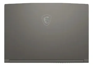 Tapa superior de computadora portátil MSI con el emblema del dragón grabado