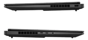 Detalle de puertos laterales USB-C Thunderbolt y jack de audio en perfil ultra delgado