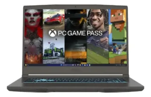 Pantalla de computadora portátil MSI ejecutando interfaz de PC Game Pass
