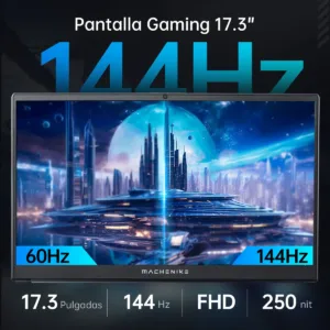 Pantalla gamer de 17.3 pulgadas con frecuencia de actualización de 144Hz y resolución FHD