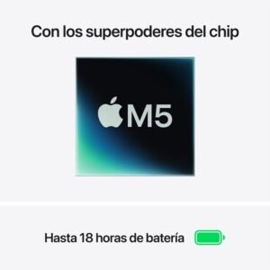 Gráfico del procesador de silicio de Apple y rendimiento de batería de hasta 18 horas de duración