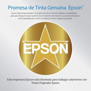 Sello dorado de Promesa de Tinta Genuina Epson para alta calidad de impresión.