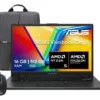 Laptop asus vivobook go ryzen 5 con accesorios incluidos como mochila y mouse