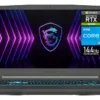 Laptop Gamer MSI Thin 15 mostrando pantalla principal con logo y especificaciones técnicas