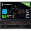 Laptop Gamer Nitro V 15 ANV15-52-593E mostrando pantalla de 15.6 pulgadas con especificaciones técnicas