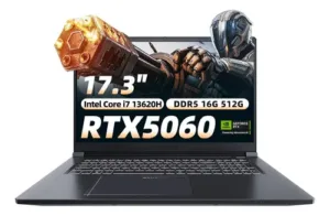 Laptop gamer machenike l17 con pantalla de 17.3 pulgadas y tarjeta gráfica RTX 5060