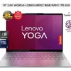Laptop Lenovo Slim 7i abierta de frente mostrando pantalla de inicio Lenovo Yoga