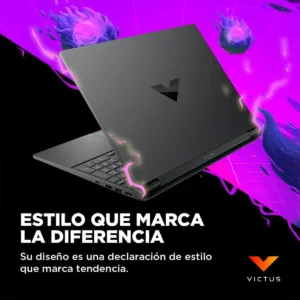 Diseño elegante de la tapa posterior de laptop HP con el logotipo reflectante en forma de V