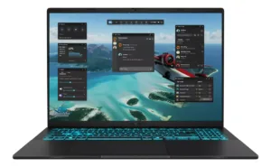 Pantalla de portátil gamer Asus mostrando interfaz de juego y rendimiento del sistema