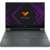 Laptop HP Victus 15 RTX 5050 abierta de frente mostrando su pantalla de inicio y teclado completo