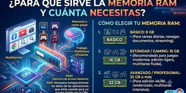 ¿8GB, 16GB o 32GB? Descubre cuánta memoria RAM necesita realmente tu laptop o computadora según tus programas y juegos.