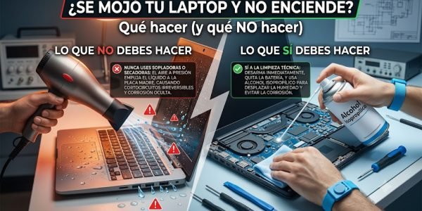 ¿Laptop Mojada? Guía Completa de Qué Hacer y Qué NO Hacer